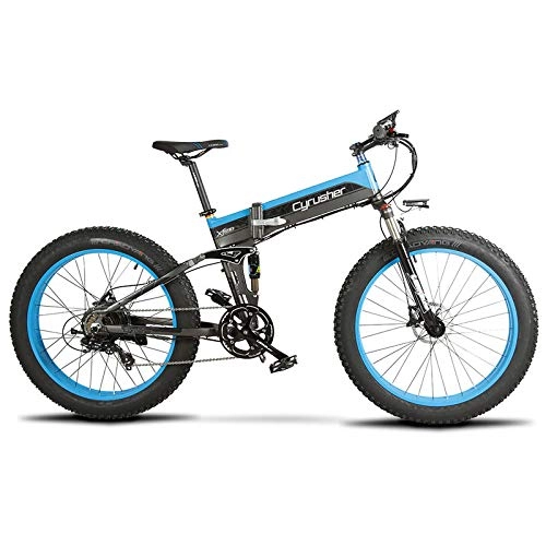 Zusammenklappbares elektrisches Mountainbike : Extrbici Faltendes Elektrisches Fahrrad 48V 10AH Versteckte Batterie-Fahrrad-Gebirgsstrand-Schnee-Fahrrad-voller Schlag 7 Geschwindigkeit 26 * 4.0 fette Reifen-hydraulische Scheibenbremse