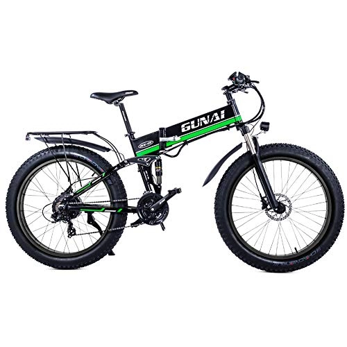 Zusammenklappbares elektrisches Mountainbike : GUNAI Mountainbike Fahrrad 26 Zoll Fetten Reifen-Straßen-Fahrrad-Strand / Schnee-Fahrrad mit Hydraulischen Scheibenbremsen und Federungs-Gabel