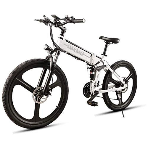 Zusammenklappbares elektrisches Mountainbike : HOME-MJJ Elektro-Bike Mountain Bike 26 Zoll E-Bike E-Bike Klapprad 21 Umwerfer 350W 48V 10.4AH Herausnehmbare Batterie 25-35km / h