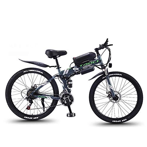 Zusammenklappbares elektrisches Mountainbike : HSART 26''E-Bike für Erwachsene Elektrisches Mountainbike mit LED-Scheinwerfer Und 36V 13AH Lithium-Ionen Batterie 350W Elektro Fahrrad für Männer Frauen (Schwarz)