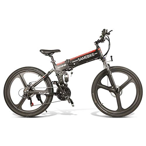 Zusammenklappbares elektrisches Mountainbike : JUYUN 350W Elektro Mountainbike 26" Elektrisch Klappbares Fahrrad für Erwachsene, Aluminium Elektrofahrrad 21-Gang E-Bike mit 48V 10.4Ah-Lithiumbatterie