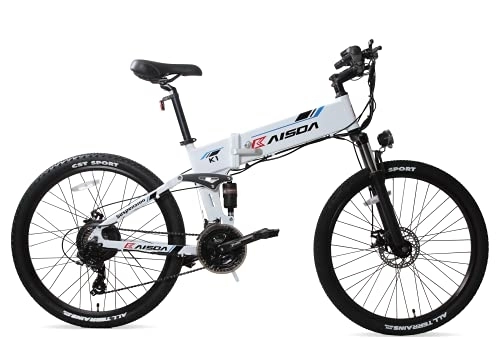 Zusammenklappbares elektrisches Mountainbike : K1 e Bike ebike klapprad26zoll e bike26zoll ebike Mountainbike 48V250W 10.4AH Shimano 21-Gang 25km / h (Weiß) (Weiß)