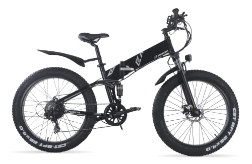 Zusammenklappbares elektrisches Mountainbike : KAISDA K3 e Bike klappbar 26 * 4.0, 54Nm Unisex Elektrofahrrad, mit 48V 10AH Akku, 7-Gang Shimano Getriebe, Mountainbike, Schneemobil.