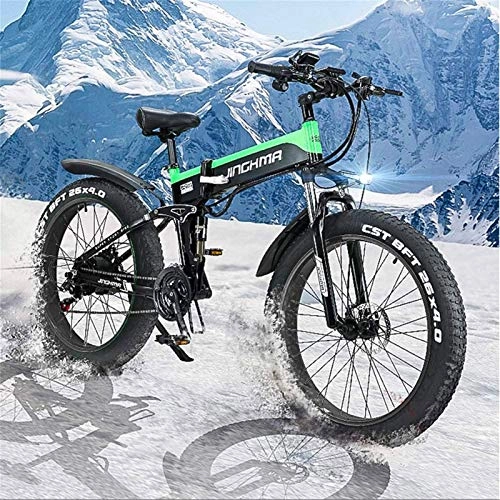 Zusammenklappbares elektrisches Mountainbike : Leichtgewicht Electric Mountain Bike, 4, 0 Schnee-Fahrrad Big Fat Tire / 13AH Lithium-Batterie 48V500W Weicher Schwanz elektrisches Fahrrad, ausgerüstet mit LEC-Bildschirm und LED-Scheinwerfer Bestands