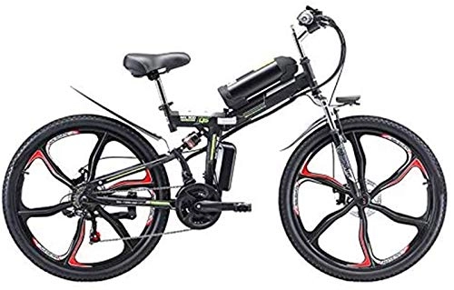 Zusammenklappbares elektrisches Mountainbike : Leifeng Tower Schnelle Geschwindigkeit 26 '' Folding Electric Mountain Bike, E-Bike mit 48V 8Ah / 13AH / 20AH Lithium-Ionen-Akku, Premium Full-Suspension und 21-Gang Getriebe, 350W Motor (Size : 8AH)