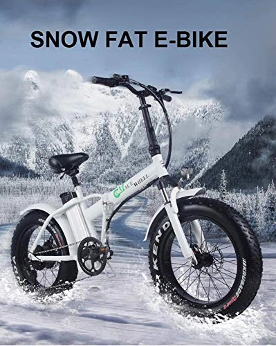 Zusammenklappbares elektrisches Mountainbike : LIMQ 20inch Elektrisches Fahrrad 500 Watt Motor 48V15AH Snow Fat E-Bike Falten Rahmen Versteckte Lithium-Batterie Fett Reifen Elektrische Mountian Bike 15ah Hidden Lithium Battery