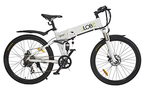 Zusammenklappbares elektrisches Mountainbike : LLobe Erwachsene Elektrofahrrad Sport, Weiß, One size