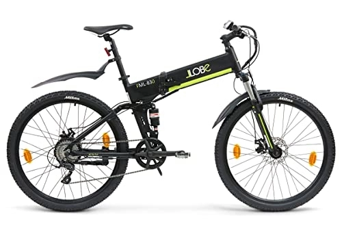 Zusammenklappbares elektrisches Mountainbike : LLobe Falt MTB E-Bike FML 830 Black, 27, 5?, Lithium-Ionen Akku 36V / 10, 4Ah, 80-100 km Reichweite