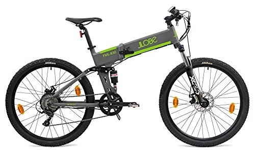 Zusammenklappbares elektrisches Mountainbike : LLOBE Klappfahrrad MTB E-Bike FML 830 grau, 28 Zoll, Akku 36V / 10.4Ah, 250 W Motor