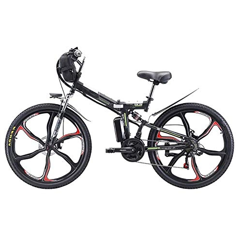Zusammenklappbares elektrisches Mountainbike : LZMXMYS Elektrisches Fahrrad, 26 '' Folding Electric Mountain Bike, 350W elektrisches Fahrrad mit 48V 8Ah / 13AH / 20AH Lithium-Ionen-Akku, Premium Full-Suspension und 21-Gang Getriebe
