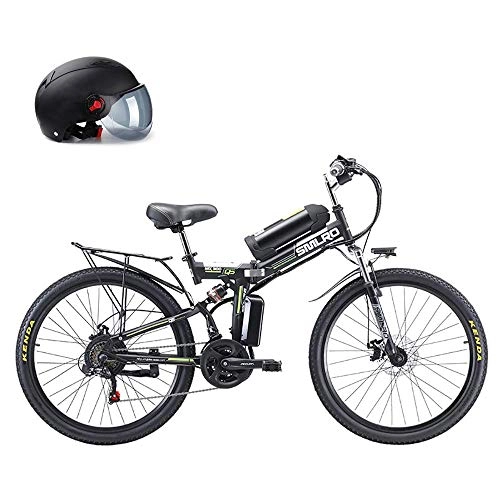 Zusammenklappbares elektrisches Mountainbike : LZMXMYS Elektrisches Fahrrad, 26" Power-Fahrrad mit Hilfs Folding, auswechselbarer Lithium-Batterie 48V 8AH, 350W Motor Straddling Leicht Kompakt, Folding Mountain Electric Bike (Color : Black)