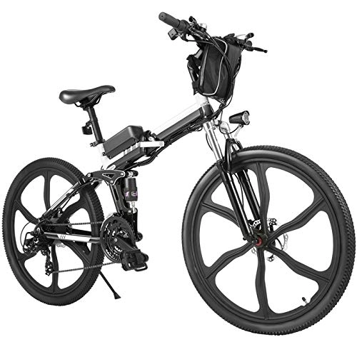 Zusammenklappbares elektrisches Mountainbike : Oppikle Faltbares E-Bike, 36V 250W Elektrofahrräder, 8A Lithium Batterie Mountainbike, 26 Zoll Große Kapazität Pedelec mit Lithium-Akku und Ladegerät