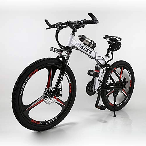 Zusammenklappbares elektrisches Mountainbike : OUTFE E-Bike, zusammenklappbar, elektrisches Mountainbike-Fahrrad für Erwachsene, 250 W, 66 cm, elektrisches Fahrrad mit 36 V 6, 8 Ah-Lithium-Ionen-Akku, 21-Gang-Schaltung, Weiß