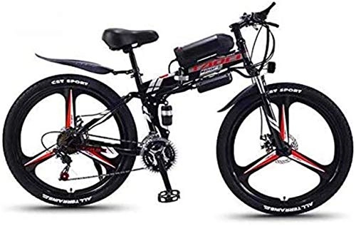 Zusammenklappbares elektrisches Mountainbike : PIAOLING Leichtgewicht 26''E-Bike Electric Mountain Fahrrad for Erwachsene im Freien Spielraum 350W Motor 21 Geschwindigkeit 13AH 36V Li-Batterie (blau) Bestandskalance. (Color : Black, Size : 10AH)