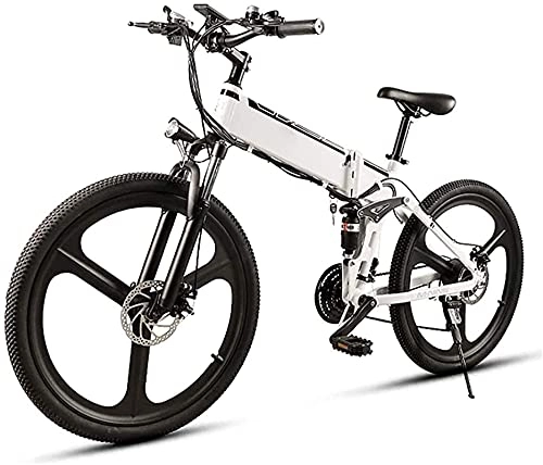 Zusammenklappbares elektrisches Mountainbike : Professionelles Elektrofahrrad Elektro-Mountainbike Elektro-Schneefahrrad, 26-Zoll-Elektrofahrrad für Erwachsene 350W faltbares Mountainbike-E-Bike mit 48V10AH abnehmbarem Lithium-Ionen-Akku, Aluminiu