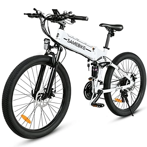 Zusammenklappbares elektrisches Mountainbike : SAMEBIKE E Bike 26 Zoll 55-100km 48V12.5AH Elektro-Mountainbikes EU-konform Offroad E-Mountainbike Elektrofahrrad für Erwachsene mit Kotflügel