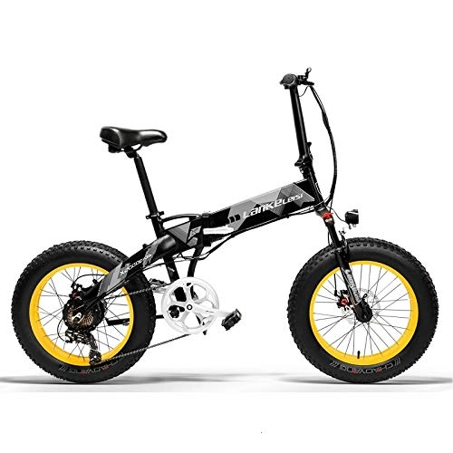 Zusammenklappbares elektrisches Mountainbike : SHIJING X2000Plus 20" Fat Rad Folding Elektro-Fahrrad 48V 13Ah Shimano Full Suspension Schneeberg, 2