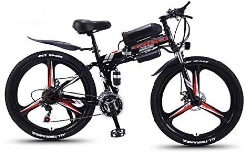 Zusammenklappbares elektrisches Mountainbike : SHOE 26''E-Bike Electric Mountain Fahrrad Fr Erwachsene Im Freien Spielraum 350W Motor 21 Geschwindigkeit 13AH 36V Li-Batterie (Blau), Schwarz, 10AH
