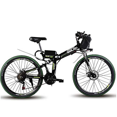 Zusammenklappbares elektrisches Mountainbike : WYFDM Mountain-Zoll-Fahrrad mit Einer Hchstgeschwindigkeit von 60 km / h, 35 km / h, elektrisches Fahrrad, zusammenklappbar, 500-W-Motor, Doppelstodmpfer, Ebike, Black, 24