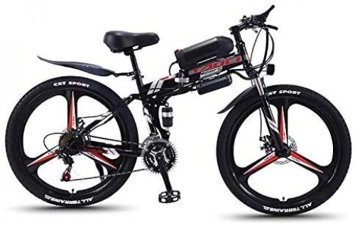 Zusammenklappbares elektrisches Mountainbike : YAOJIA Herren Fahrrad Rennräder Elektrisches Mountainbike 26in Mit Abnehmbarem 36V 10.4AH Lithium-Ionen-Akku 21 Geschwindigkeit Für Erwachsene Rennradfahren Cross- & Trekkingräder (Color : Black)