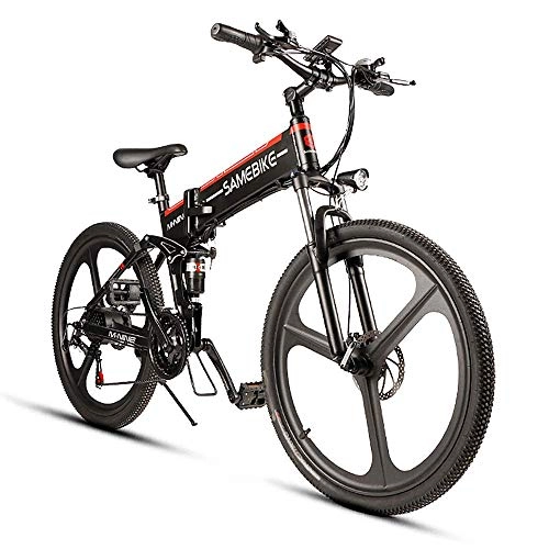 Zusammenklappbares elektrisches Mountainbike : YOUSR 26-Zoll-Folding Electric Bike Power-Assist-elektrisches Fahrrad E-Bike Conjoined Rim Scooter 48V 350W Motor