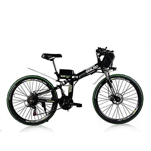 Zusammenklappbares elektrisches Mountainbike : YUNYIHUI E-Bike MTB Mountainbike E-Bike Vintage 26 Zoll Folding E-Bike DREI Arbeitsmodi mit 12Ah Lithium-Batterie Scheibenbremsen Commuter Bike, Black-Retro Spoke Wheel