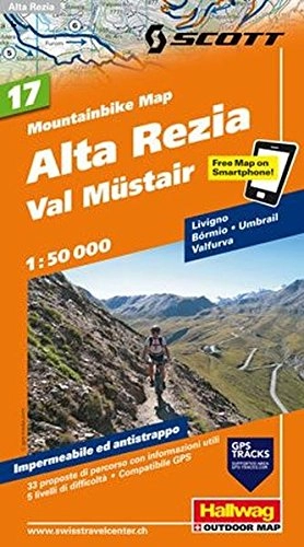 Libri di mountain bike : Alta Rezia, Livigno, Bormio, Val Müstair, 1:50 000: Nr. 17, Mountain-Bike Karte / VTT