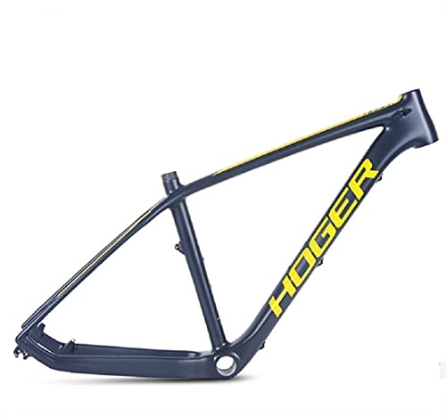 Cornici per Mountain Bike : BIKECO T700 - Telaio in fibra di carbonio per mountain bike, 27, 5 cm, 27, 5 cm, telaio BB30, 19 pollici, telaio in fibra di carbonio per MTB (logo nero e giallo)