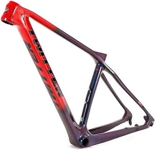 Cornici per Mountain Bike : BUNIQ 27.5er 29er Hardtail Mountain Bike Frame Telaio MTB in Fibra di Carbonio 15'' / 17'' / 19'' XC AM QR 135mm Telaio Freno a Disco Percorso Interno (Color : 27.5 * 17'' Red)