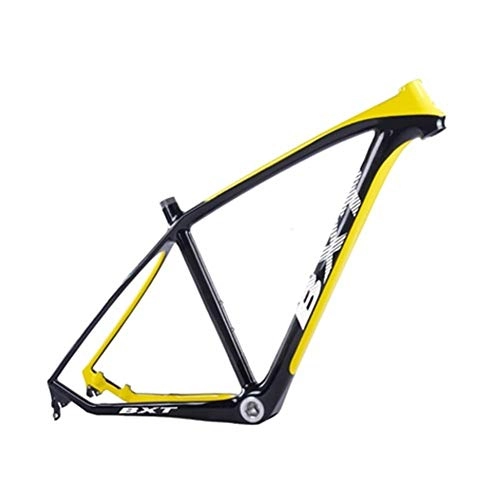 Cornici per Mountain Bike : Frameset Telaio di trasporto MTB Carbon 29in carbonio mountain bike telaio 142 * 12 o 135 * 9 millimetri Telaio della bicicletta 3K Matt / lucida MTB ( Color : Half yellow , Size : 17.5inch glossy )
