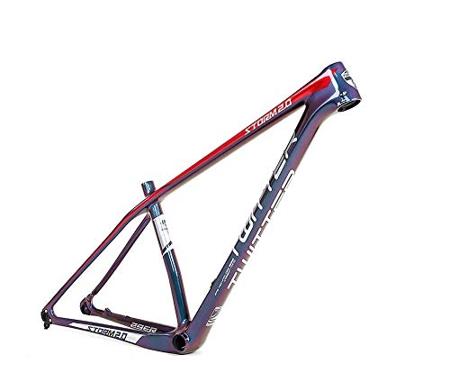 Cornici per Mountain Bike : LIDAUTO Telaio per Mountain Bike Fibra di Carbonio per Ruote da 27.5 Pollici Logo Cambiamento Colore Accessori per Fuoristrada Altezza 15.5 / 17 Pollici, Red, 29 * 17inch