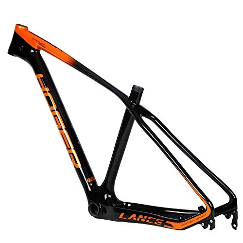 Cornici per Mountain Bike : LJHBC Telai per Bicicletta 27.5 Set Telaio Bicicletta Ultraleggero in Fibra di Carbonio Telaio per Mountain Bike con portabicchieri 15 / 17in (Color : Orange, Size : 15in)