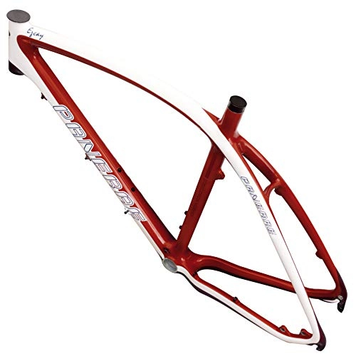 Cornici per Mountain Bike : Panerae Telaio per bicicletta in fibra di carbonio MTB + reggisella + chiusura, Bordeaux 26" - 27.5", rosso, S