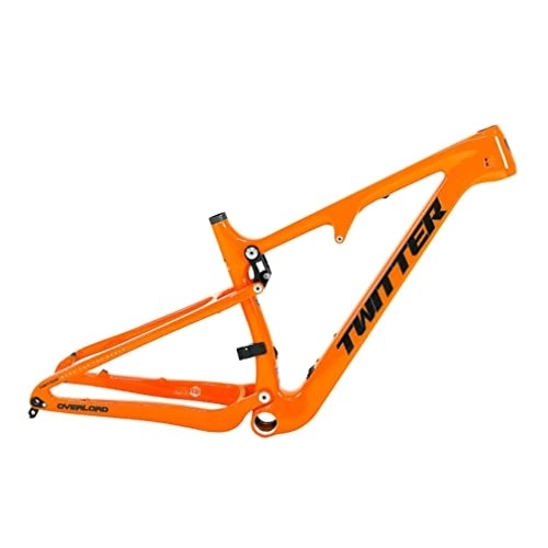 Cornici per Mountain Bike : Telaio MTB In Fibra Di Carbonio 27, 5 / 29er Telaio Trail Mountain Bike 15'' / 17'' / 19'' / 21'' Corsa 120mm Sospensione Telaio XC / AM / DH Asse Passante Boost 12x148mm Freno A Disco ( Color : Orange , Size : 27