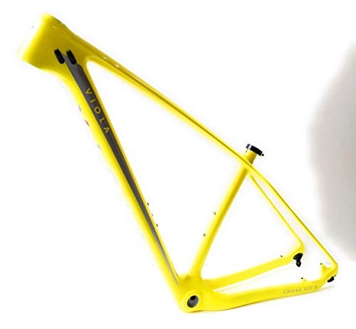 Cornici per Mountain Bike : Viola bike Telaio MTB 29 Cross Fit 3 colorazione Giallo Carbonio 2019