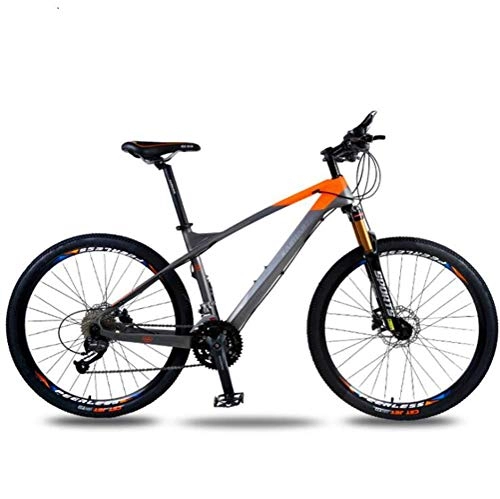 Cornici per Mountain Bike : YOUSR Mountain Bike da 27, 5 Pollici a Doppia Sospensione, MTB per Pendolari City Hardtail City Road Gray Orange