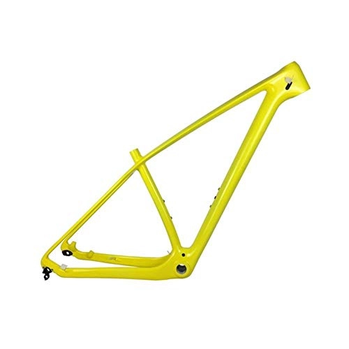 Cornici per Mountain Bike : yyqxhly 650B T1000 Carbon MTB Telaio per Bicicletta 27.5er Mountain Bike Telaio in Carbonio BSA 73mm Compatibile 142 * 12mm o 135 * 9mm, Yellow Color, 14-15 inch (150-170cm)