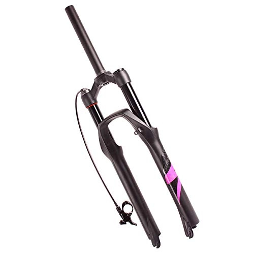 Forcelle per mountain bike : ADUGEN MTB Bicycle Suspension Fork 26 27.5 29 Pollici Bretelle ad Aria Air Bicycle Suspension Fork Remote Block Truck 120mm QR 9mm, Pink Label, 29in
