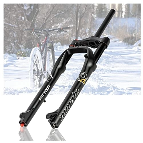 Forcelle per mountain bike : deeyeo Forcella ammortizzata per bicicletta MTB, forcella ammortizzata Fat Tire, 26 x 4, 0 pollici, tubo dritto, per mountain bike, Fork, 100 mm, Travel QR, 9 mm, Air Fork for Snow Beach XC-Nero