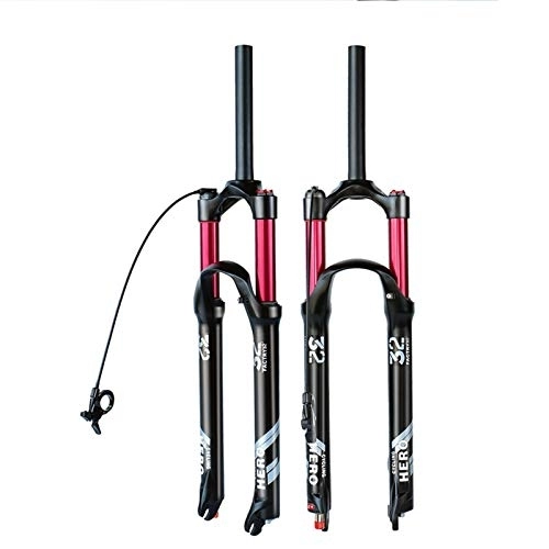 Forcelle per mountain bike : HEQIE-YONGP MTB Nero Opaco 100-120mm Viaggio Mountain Bike Air Fork 1750G 26 27.5 29 Pollici Bicycle Suspension Plug Plug Magnesio Lega MTB Cykelbytesdelar (Color : Plum)