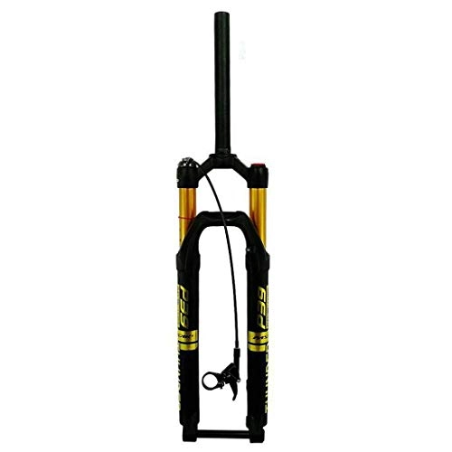 Forcelle per mountain bike : HYLH Forcella Ammortizzata per Mountain Bike da 29 Pollici, forcelle Bici da 27, 5 Pollici Steerer paraurti MTB Remote Unisex's Lock out Travel 120mm