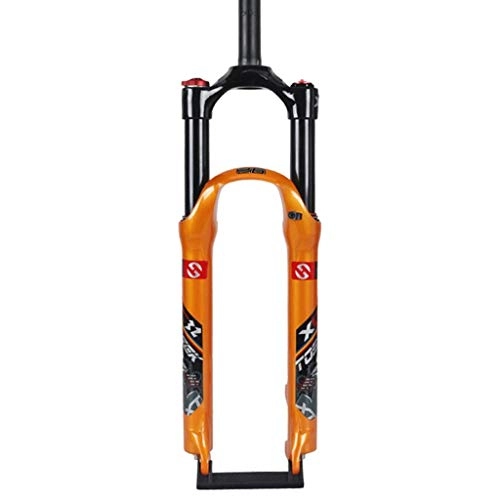 Forcelle per mountain bike : MDZZ Forcella ammortizzata for bicicletta, 27, 5"MTB in lega di alluminio antiscivolo, freno a disco, ammortizzazione, smorzamento 1-1 / 8" corsa 100mm (Size : 27.5inch)