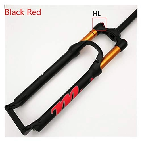 Forcelle per mountain bike : Mountain Bicycle Fork 26in 27.5in 29 pollice tubo d'oro Viaggio Sospensione Forcella Air Suming Forcella anteriore e m (Color : 29Black Red HL)