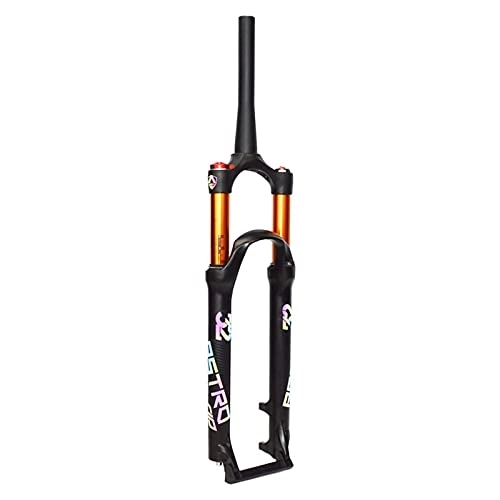 Forcelle per mountain bike : OONYGB Forcella Ammortizzata per Mountain Bike, Forcella per Bicicletta 26 27, 5 29 Pollici, Tubo Conico 28, 6 Mm QR 9 Mm, Corsa 120 Mm, Forcella per Bicicletta con Blocco del Controllo della Spalla.