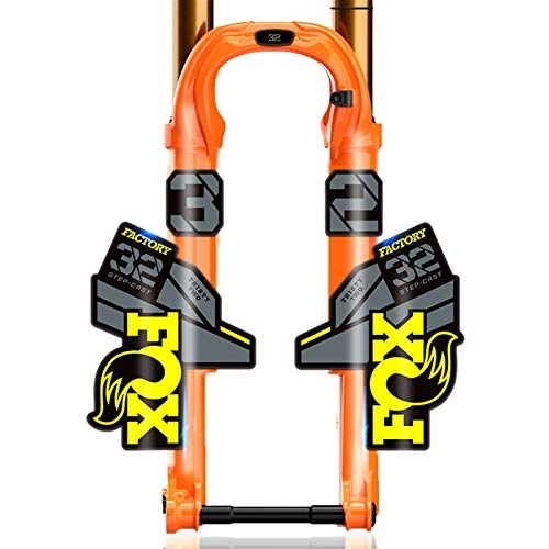 Forcelle per mountain bike : SHAYC F-O-X Float Factory 32 Mountain Bike Front Fork Adesivi Bicycle F-O-X32 Leggero XC Fork Anteriore Forcella Decalcomanie MTB Bici Decalcomania (Color : Yellow Grey Blk BTM)