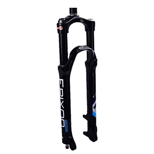 Forcelle per mountain bike : Waui Forcella pneumatica rlc (Dual Air) Sospensione Bicicletta MTB Forcella Carbon Steerer Tube MTB Mountain Bike 26 Pollici Ammortizzatore Corsa 100 Mm (Color : Black)