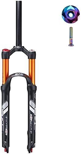 Forcelle per mountain bike : WBXNB Forcelle MTB a Sospensione pneumatica 26 Forcella da Bicicletta da 27, 5 Pollici, Lega 1-1 / 8"con Coperchio e Viti. Corsa: 120 mm
