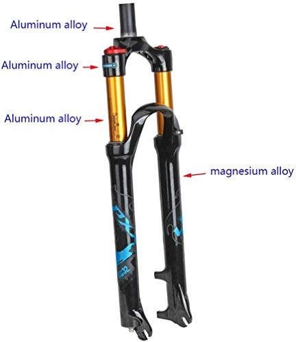 Forcelle per mountain bike : XZ Forcella di alta qualit 26 'Mountain Bike Suspension, 1-1 / 8' Leggera forcella in lega di magnesio per gas con controllo della spalla, A, 29 pollici