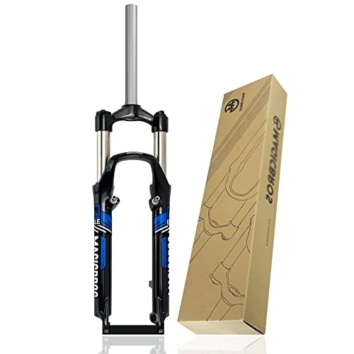 Forcelle per mountain bike : ZCXBHD Forcella per MTB da 26 Pollici Corsa 100 Mm Forcelle Anteriori per Mountain Bike Tubo Dritto da 1-1 / 8 Controllo Manuale Freno A Disco V QR 9mm (Color : Black Blue, Size : 26'')
