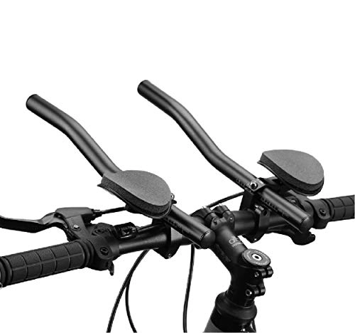 Manubri per Mountain Bike : ACECYCLETT Manubrio Aero Bars Triathlon Time Trial Tri Ciclismo Manubrio Resto Bici per Mountain Bike e Bici da Strada Lega di Alluminio Versione (Nero)